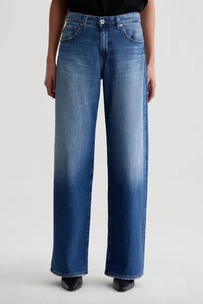 Ag Adria Wide Leg Jeans In Headline In Blue
