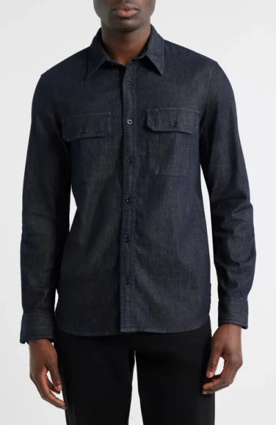 Ag Aiden Denim Utility Button-up Shirt In Black