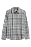 Ag Aiden Long Sleeve Button Front Shirt In Tartan Plaid Grey Multi