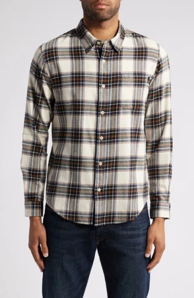 Ag Aiden Plaid Flannel Button-up Shirt In Fine Plaid Cream Multi