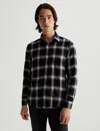 Ag Aiden Shirt In Brushed Check Plaid Grey Multi