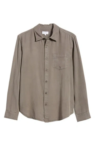 Ag Aiden Solid Lyocell Button-up Shirt In Light Sterling