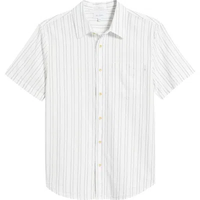 Ag Aiden Stripe Short Sleeve Button-up Shirt In Micro Blue/white Stripe