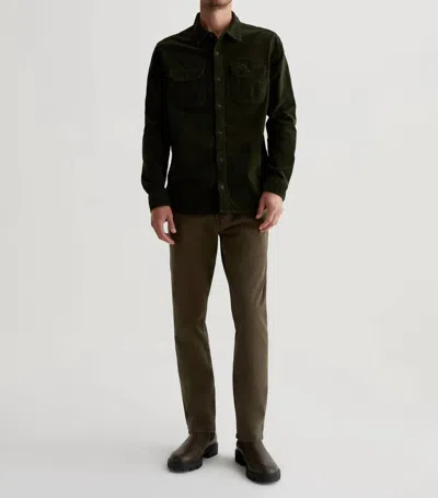 Ag Aiden Utility Corduroy Shirt In Sulfur Dried Cedar In Multi