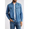 Ag Aiden Western Denim Snap-up Shirt In Glisten