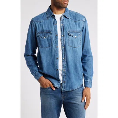Ag Aiden Western Denim Snap-up Shirt In Glisten