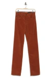 Ag Alexxis High Waist Extended Straight Leg Corduroy Pants In Canyon Rock