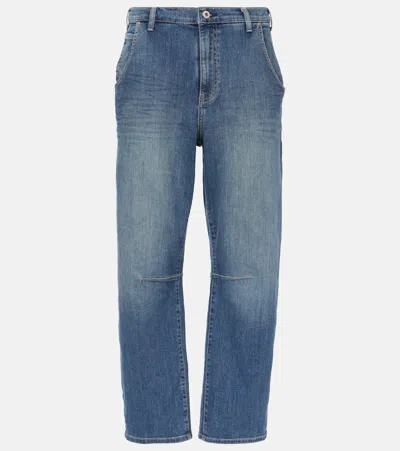 Ag Amsterdam Mid-rise Barrel-leg Jeans In Blue
