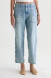 Ag Analeigh Mid Rise Utility Jeans In Wine Garden In Blue