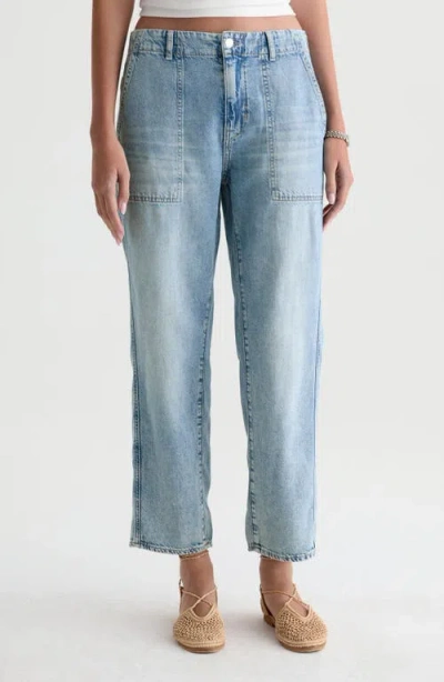 Ag Analeigh Mid Rise Utility Jeans In Wine Garden In Blue