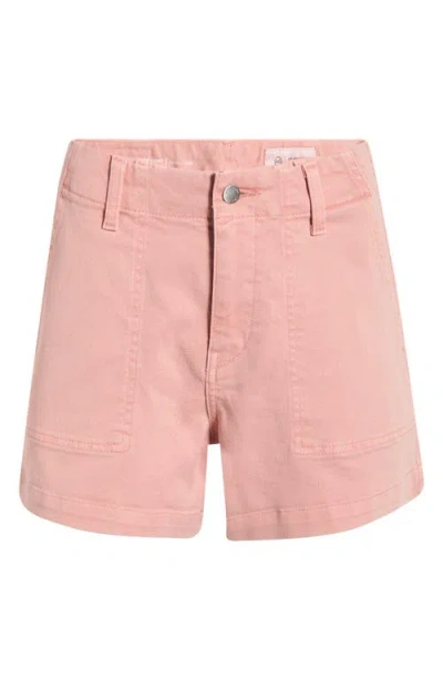 Ag Analeigh High Waist Workwear Twill Shorts In Pink