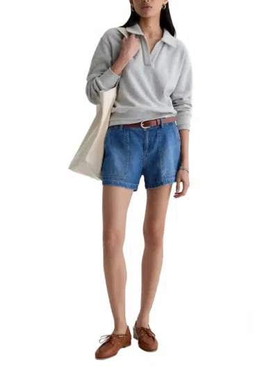 Ag Analeigh High-rise Straight Fit Short In Gold Mountain In Blue