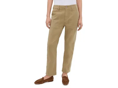 Ag Analeigh Mid-rise Utility Pants In Khaki Sand In Gold