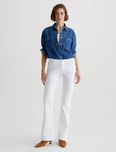 Ag Farrah Boot Crop Jean In Modern White In Natural
