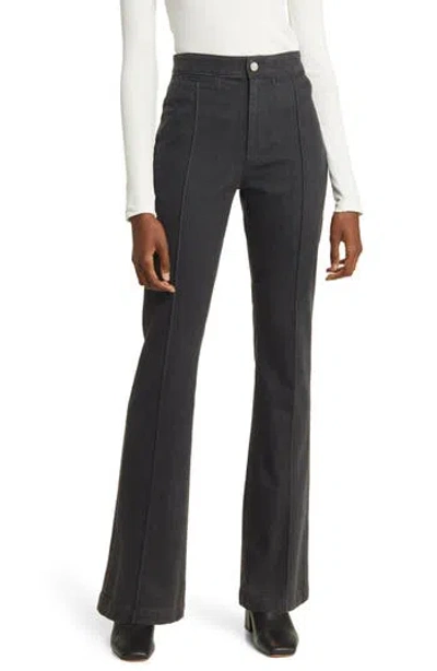 Ag Anisten Tailored Pintuck High Waist Stretch Flare Jeans In Charcoal Stone