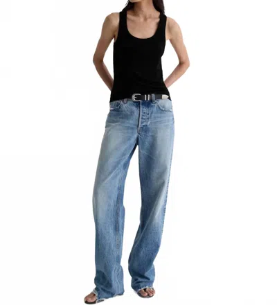 Ag Ashley Rib Tank Top In Super Black In Multi