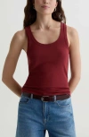 Ag Ashley Scoop Neck Tank In Red
