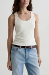 Ag Ashley Scoop Neck Tank In White