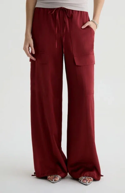 Ag Atwater Wide Leg Pants In Red