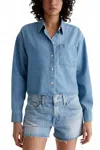 Ag Aubrey Long Sleeve Shirt In Upright In Blue