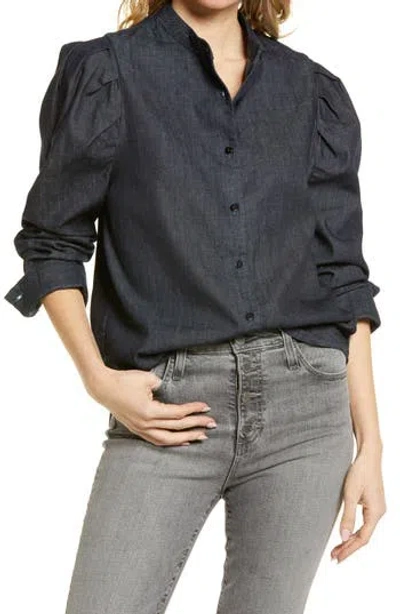 Ag Avery Puff Sleeve Button-up Shirt In Multi