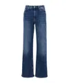 Ag Blue Jeans With Belt Loops And Logo Patch On The Rear In Denim Woman In Blue