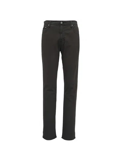 Ag Belt-loop Buttoned Trousers In Black