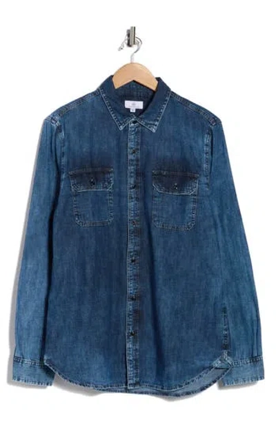 Ag Benning Chambray Slim Fit Utility Shirt In Blue