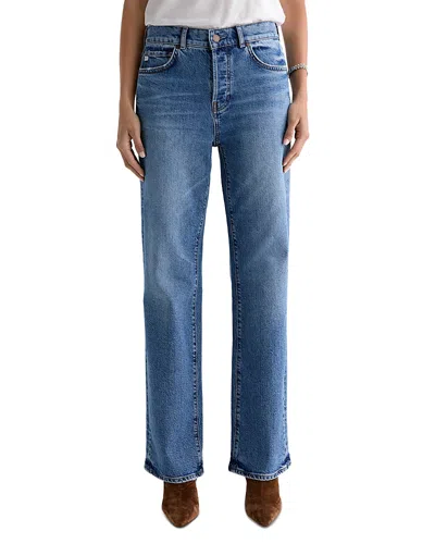 Ag Bille High Rise Straight Jeans In Echo In Blue