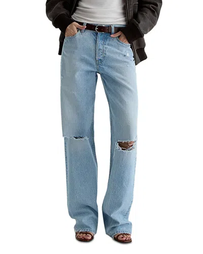 Ag Billie High Rise Relaxed Straight Jeans In Soft Focus In Blue
