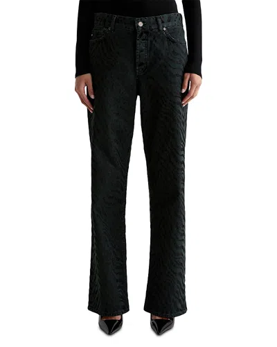 Ag Billie High Rise Relaxed Straight Jeans In Zebra Pop In Black