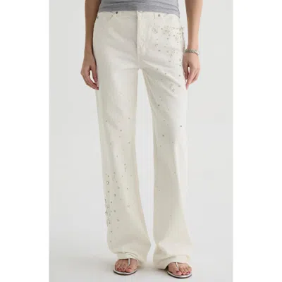Ag Hattie High Rise Barrel Jeans In Opal Radiance In White