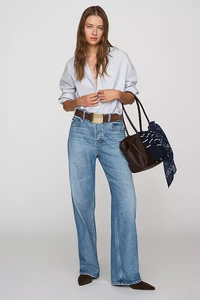 Ag Billie Low-slung Straight Jeans In Light Wash
