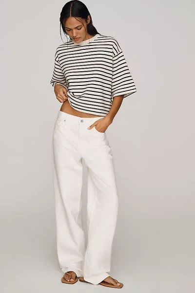 Ag Billie Mid-rise Straight Jeans In White