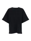 Ag Black Crewneck T-shirt With Logo Printed On The Back In Cotton Woman In Black