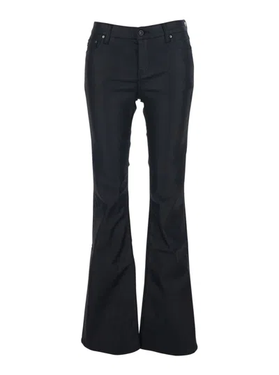 AG BLACK JEANS WITH BELT LOOPS AND FLARED LEG IN DENIM WOMAN