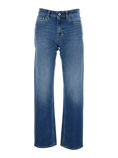 Ag Blue Jeans With Five-pocket Design In Denim Woman