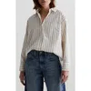 Ag Jeans Brea Shirt In Halo Stripe Neutral Multi