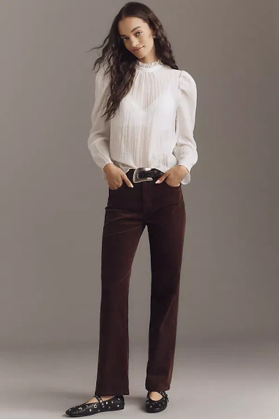 AG BRINLEY CORDUROY HIGH-RISE STRAIGHT-LEG JEANS