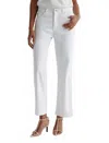 Ag Brinley Crop Mid-rise Straight Jeans In Gallery White In White