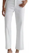 Ag Brinley Crop Mid-rise Straight Jeans In Gallery White In White