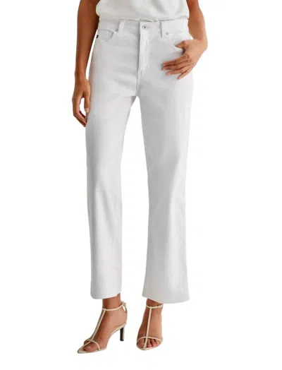 Ag Brinley Crop Mid-rise Straight Jean In Gallery White