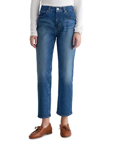 Ag Brinley Crop Mid Rise Straight Jeans In Owens Valley In Blue