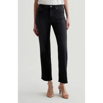 Ag Brinley Mid-rise Straight Leg Jeans In Glasgow In Black