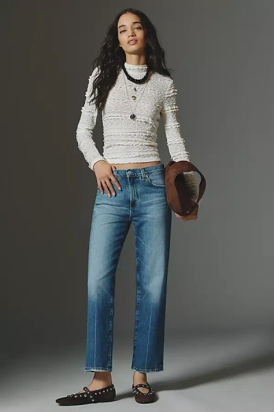 Ag Brinley High Rise Crop Straight Leg Jeans In Blue