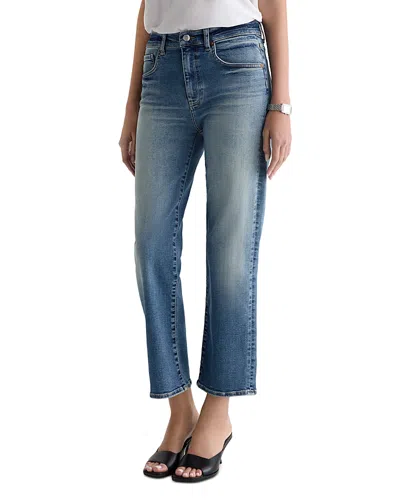 Ag Brinley High Rise Straight Jeans In 15 Years Bouquet In Blue