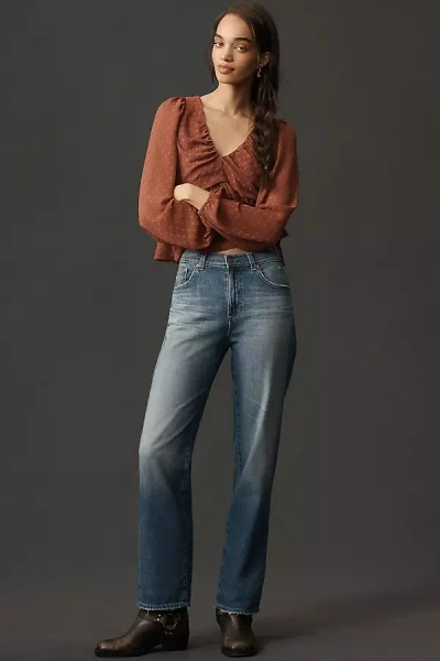 Ag Brinley High-rise Straight-leg Jeans In Blue