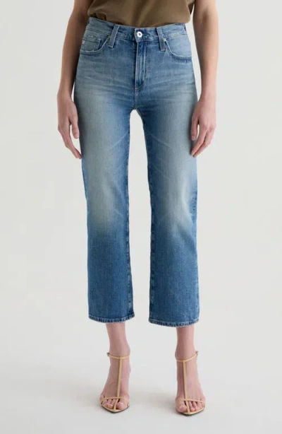 Ag Brinley Mid Rise Ankle Straight Leg Jeans In Blue