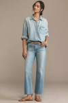 Ag Brinley Mid Rise Crop Straight Leg Jeans In Blue