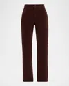 Ag Brinley Mid-rise Straight Corduroy Jeans In Brown